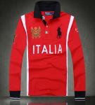 hommes ralph lauren t-shirt manches longues mode italienne pas cher rouge blanc bn